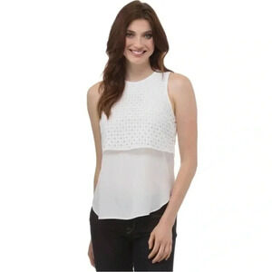 💥 Michael kors white eyelet tank top Small